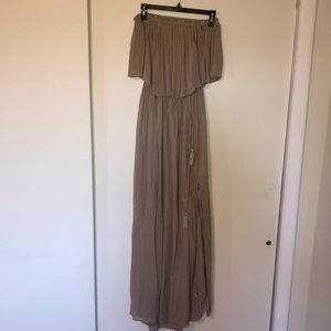 Taupe Strapless Dress